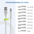 LANMU USB to DC Power Cable,Universal 5V DC Jack Charging Cable Power Cord with 9 Interchangeable Plugs Connectors Adapter Compatible with Massage Wand,Router,Speaker and More Devices