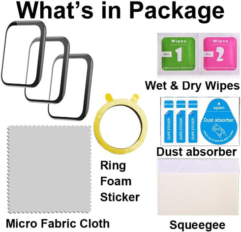 Compatible with GRV FC1 1.83” Smartwatch, 3D Screen Protectors, 3 Piece, Full Coverage, Anti-shatter