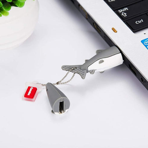 USB Flash Drive, 8GB / 16GB / 32GB USB 2.0 Cute Shape Memory Stick, 16GB, Shark