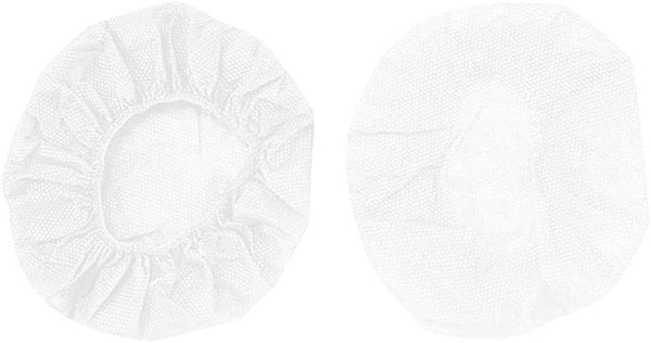 100Pcs White Non-Woven Sanitary Headphone Ear Covers, Disposable Stretch Covers for On Ear Headphones Earpads