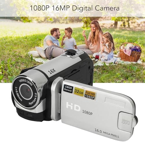 1080P 16MP 2.4 Inch 16X Video Camera Camcorder, Digital Camera Recorder, Rotatable Screen Digital Zoom Camcorder Camera