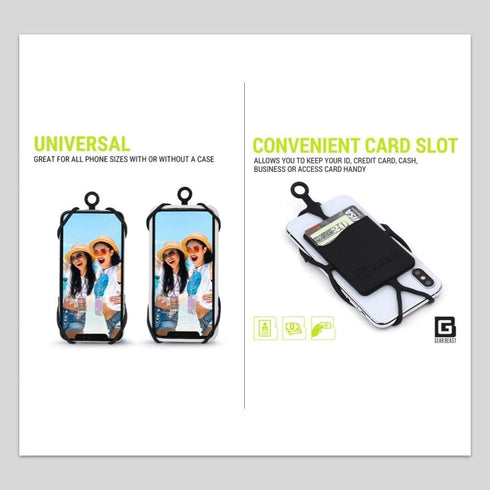 Gear Beast Universal Crossbody Pocket Cell Phone Lanyard, Compatible with iPhone & Galaxy, Black
