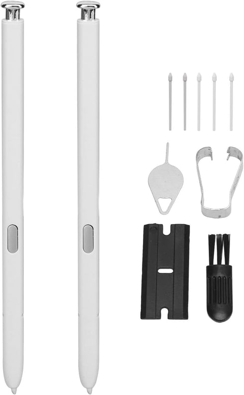 2Pcs Replacement Stylus Pen for Samsung Galaxy Note 10, Note 10 Plus, Touch Pen Tips Nibs Thimble Tweezers Brush (White)