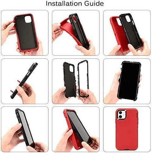 iPhone 12 Pro Max Case 6.7" with 2 Screen Protectors, Full Body Rugged Heavy Duty Military Grade Shockproof Protection