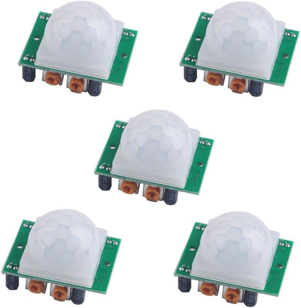5pcs HC-SR501 PIR Infrared Motion Sensor, Human Body IR Movement Detector Module for Arduino, Raspberry Pi