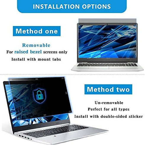 FILMEXT 15.6 inch Laptop Privacy Screen Filter, Anti-Spy, Anti-Glare, Anti Blue Light for Asus, Acer, Dell, Toshiba