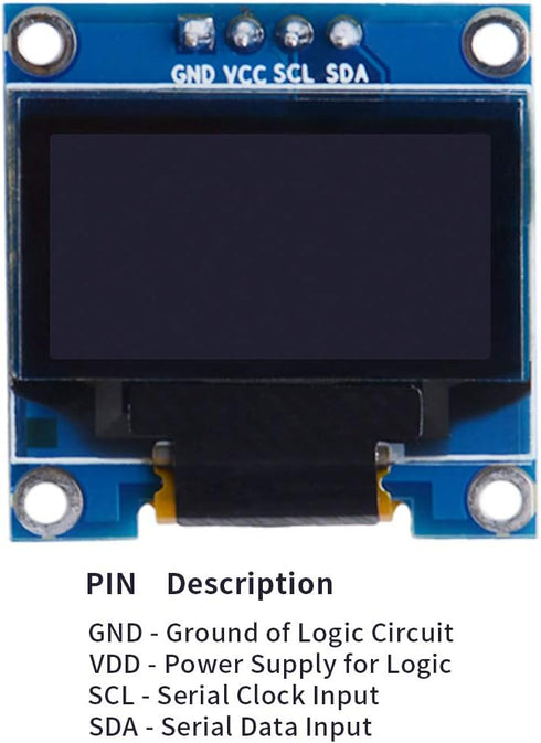 GeeekPi 5PCS 0.96 Inch 12864 128x64 OLED Module White Driver IIC Serial Display Board Module for Arduino, Raspberry