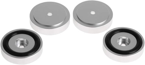 4Pcs Anti Vibration Amplifier Feet, 4010mm Aluminium Alloy Universal Copper Speaker Spikes Pads, Silver