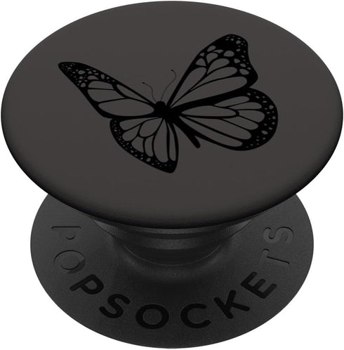Standard PopGrip Black Gray Butterfly PopSockets