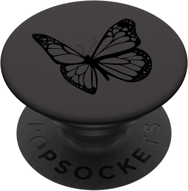 Standard PopGrip Black Gray Butterfly PopSockets