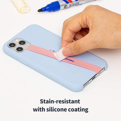 Sinjimoru Silicone Stretching Strap as Phone Grip Holder, Slim Grip Tape for iPhone Case, Secure Phone Strap Lavender