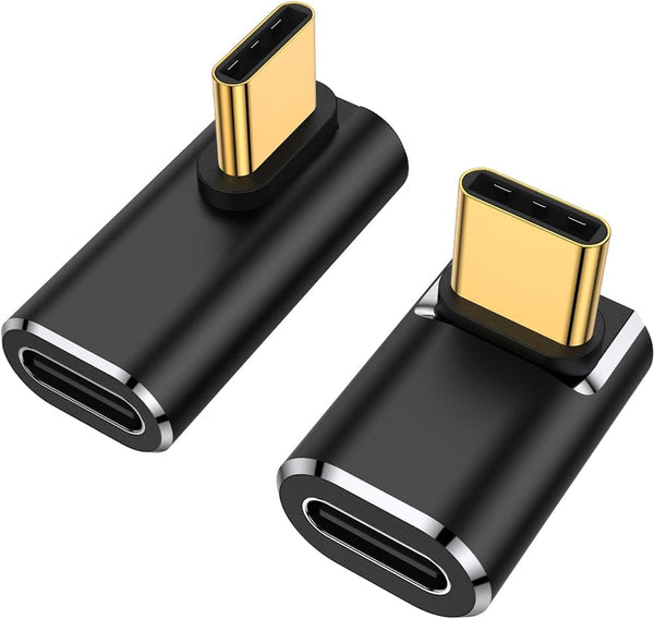 AuviPal USB C 90 Degree Adapter, 100W USB C Male to Female Right Angle Extender for Steam Deck, MacBook, Black