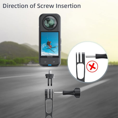 Aluminum Alloy Extension Arm Mount, Compatible with Insta360 ONE X4/X3, GoPro Hero 12/11/10, DJI Osmo Action 4/3/2,