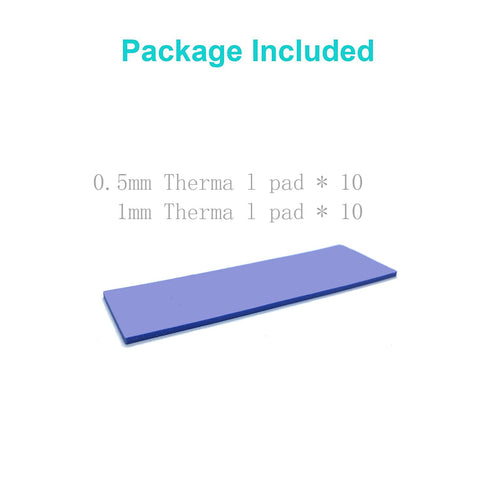 NVME M.2 Thermal Pad, M.2 SSD Thermal Cooling Pad, 70x20x0.5/1mm for M.2 2280 SSD NVMe Heatsinks (20PCS Pack)