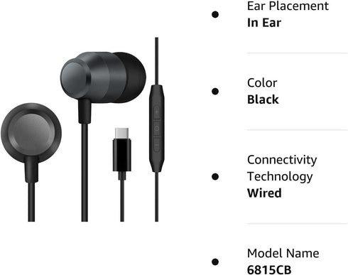 PALOVUE USB C Headphones - Magnetic in-Ear Earbuds with Microphone for Samsung Galaxy S23, Google Pixel 7, One Plus,