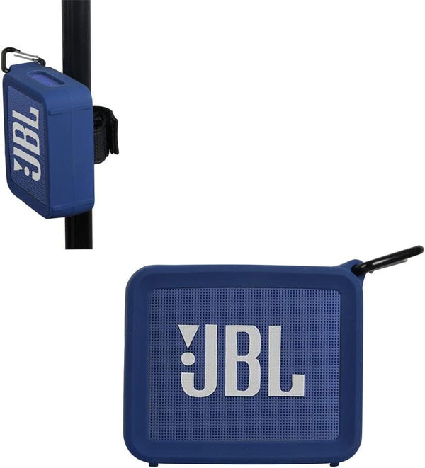 Hermitshell Travel Case for JBL GO2 - Waterproof Ultra Portable Bluetooth Speaker Case (Blue 3, Silicone Case)