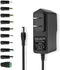 DC 12V 1A Power Supply 12W AC Adapter, 100-240V AC to DC 12 Volt 1 Amp Transformer with 10 Tips for LED Lights