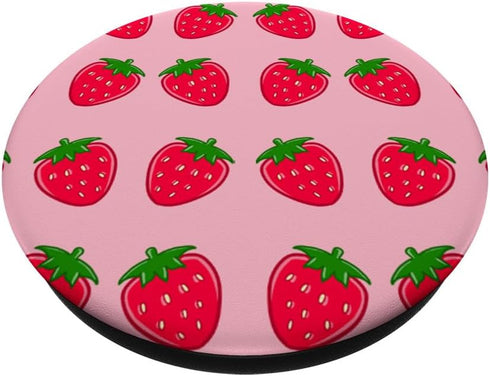Strawberry Pattern Cool Shrub Plant Fruit Berry Lover Gift PopSockets Standard PopGrip