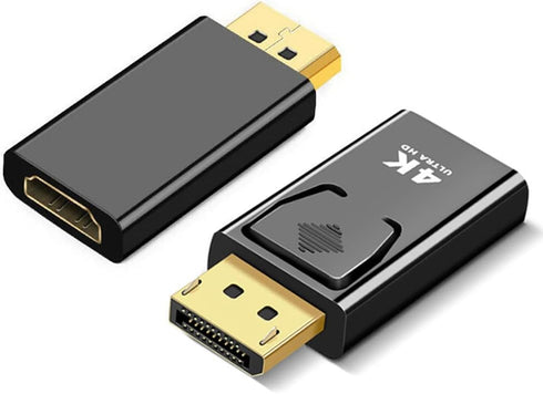 2Pcs DisplayPort to HDMI Adapter Converter, DP Male to HDMI Female Cable for PC, TV