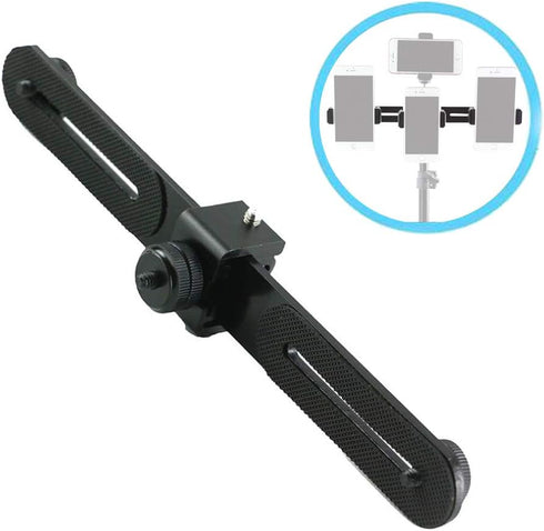Walway 1/4 inches Straight Triple Head Bracket Tripod Mount for Screw DSLR Camera LED Light Flash Light Microphone
