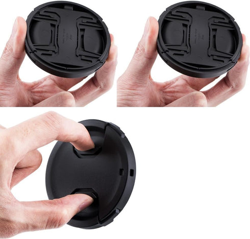 2-Pack 37mm Front Lens Cap Cover with Deluxe Cap Keeper for Olympus 14-42mm 1:3.5-5.6 EZ Kit Lens on Olympus OM-D EM10 Mark III II EPL9 EPL8 EPL7 EPL6 EPL3 EPL2 EP3 & Other 37mm Filter Thread Lenses