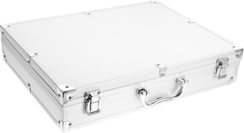 SUPVOX Lockable Aluminum Hard Case Briefcase Box for Tools, Cameras, Instruments, Silver