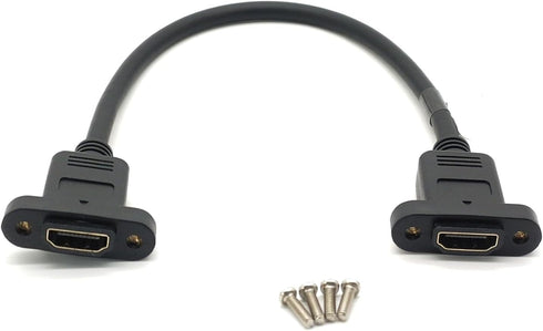 GXMRHWY 30CM HDMI Female to HDMI Female Data Transfer Cable Adapter High Speed Extension Cable with Screws