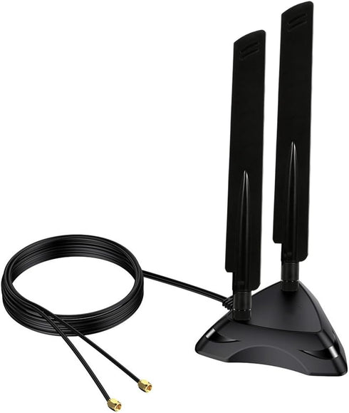 Dual Band 2.4GHz 5GHz 5.8Ghz RP-SMA Gaming WiFi 6E Wireless Antenna with Magnetic Base for Intel AX201 AX200 PCIe NGFF