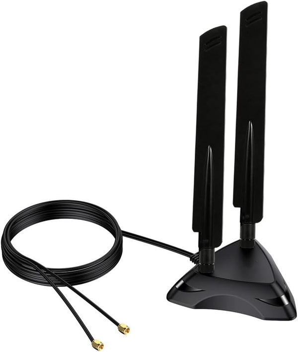 Dual Band 2.4GHz 5GHz 5.8Ghz RP-SMA Gaming WiFi 6E Wireless Antenna with Magnetic Base for Intel AX201 AX200 PCIe NGFF