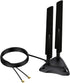 Dual Band 2.4GHz 5GHz 5.8Ghz RP-SMA Gaming WiFi 6E Wireless Antenna with Magnetic Base for Intel AX201 AX200 PCIe NGFF