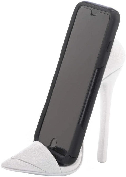 Dazzling White Shoe Phone Holder, Dimensions 6x2.5x5.25