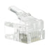 QualConnect Phone/Data RJ12 Crimp Connectors for Flat Cable, 6P6C, 50 Pieces