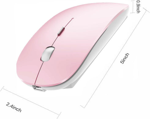 Bluetooth Mouse for iPad Pro, Rechargeable Wireless Mouse for MacBook Pro, MacBook Air, Chromebook, Windows PC (Pink)