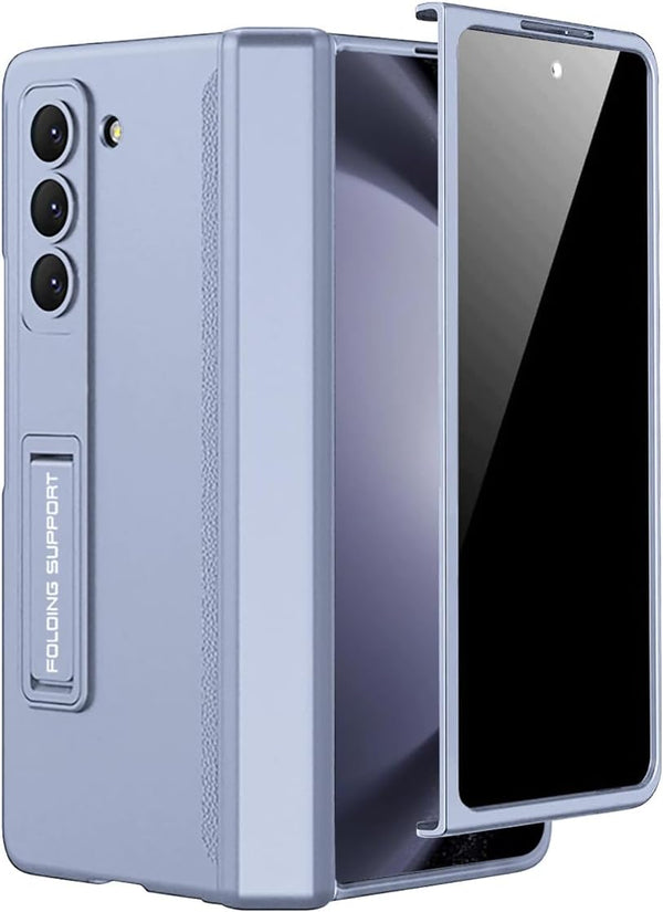 Samsung Galaxy Z Fold 5 Case by Miimall: Ice Blue, with Privacy Screen Protector, Kickstand & Magnetic Hinge Protection.