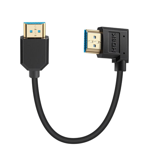 Duttek 8K 90 Degree HDMI Cable 1FT, 48Gbps Left Angle Short HDMI