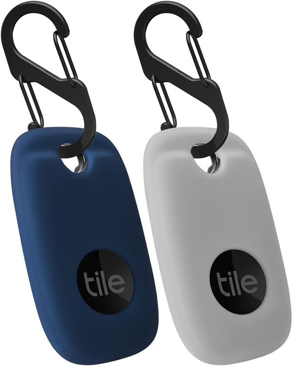 Geiomoo Silicone Case for Tile Pro 2022 Tracker, Soft Flexible Scratch Resistant Cover with Carabiner (2 Pack)
