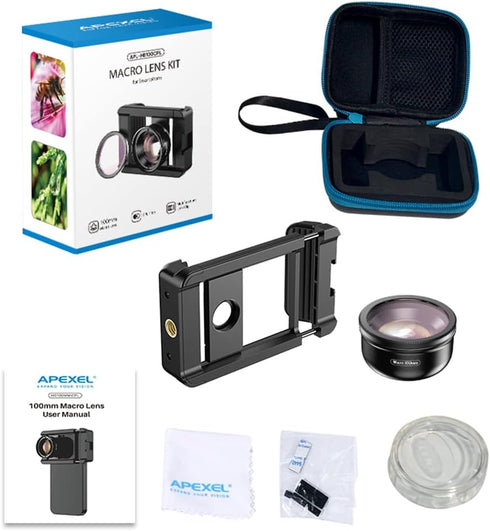 100mm Macro Lens Kit, 10X HD Macro Photography Lens with CPL Filter Kit, Universal Lens Clip for Smartphones