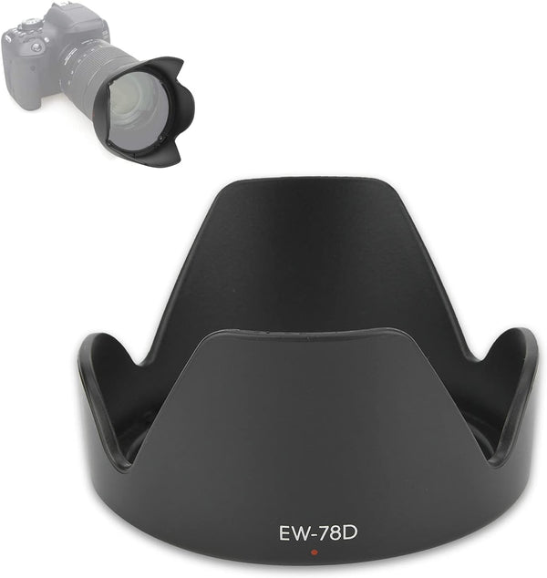 Lens Hood, Tulip Flower Lens Hood for EF-S 18-200mm f/3.5-5.6 is Lens, EW-78D ABS Mount Replacement