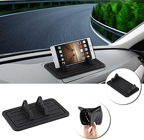 POCREATION Car Dashboard Mobile Phone Mount Holder, Universal Silicone Gel Cradle Stand Pad for All Vehicles Phones GPS