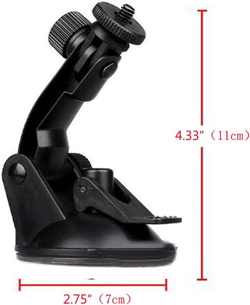 Action Camera Car Suction Cup Mount - Tripod Adapter for GOPRO Hero 6/5/4/3+/3/2/1 and Other Action Cameras