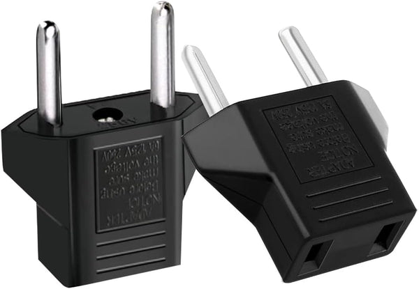(10Pcs) American to European Outlet Plug Adapter, EU Plug to USA Socket Travel Power Convert Plug (Black)
