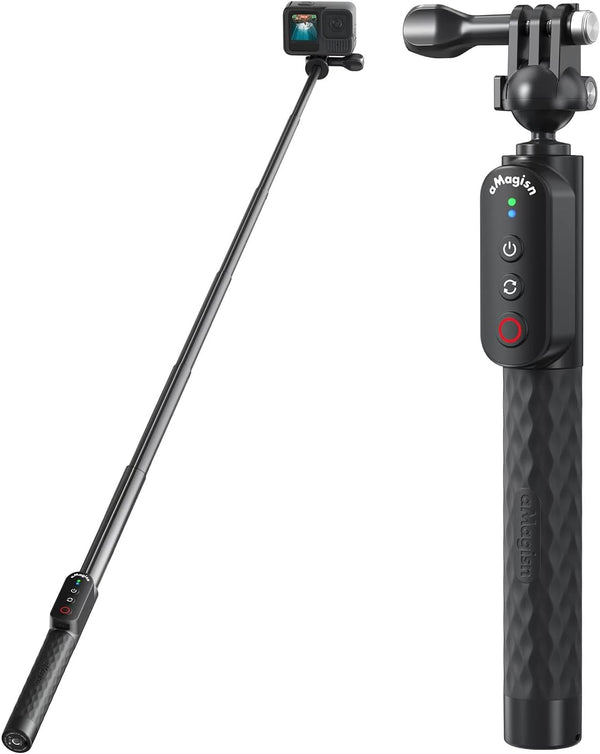 Aovee Remote Control Selfie Stick Rechargeable Waterproof 100CM Stretchable Compatible with Insta360/Gopro Action