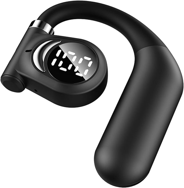 Single Ear Bluetooth Headset, 5.3 Wireless Earpiece with Built-in Mic Battery Display for Cell Phone Computer