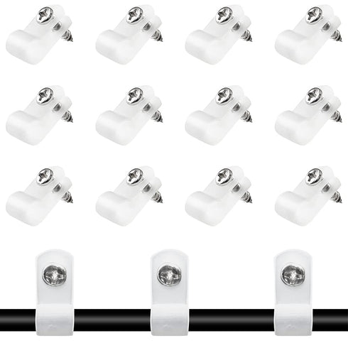 100 Pcs 3/8 Inch R-Type Clip Clamp, Nylon P-Type Mounting Clips, Wire Management with Stainless Steel Screws
