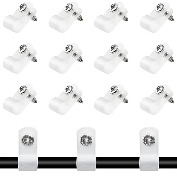 100 Pcs 3/8 Inch R-Type Clip Clamp, Nylon P-Type Mounting Clips, Wire Management with Stainless Steel Screws