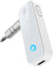 Aux Bluetooth Adapter for Car, 2 in 1 Wireless Transmitter Receiver, Built-in Mic for Hands-Free Calls, White