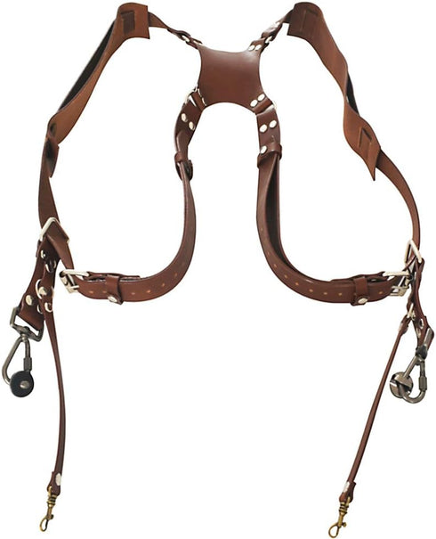 Qiilu Leather Camera Strap, Adjustable Dual Leather Rivet Shoulder Strap for Digital Cameras