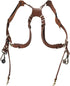 Qiilu Leather Camera Strap, Adjustable Dual Leather Rivet Shoulder Strap for Digital Cameras
