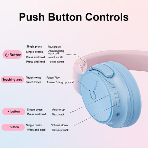 SLuB Wireless Headphones Over Ear, Foldable Bluetooth Headset, HD Stereo Sound, 30H Playtime, Khaki