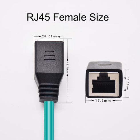 Eonvic Industrial M12 8Pin Male X Code to RJ45 Female, High Flex Cat6 Gigabit Extension Ethernet Cable